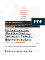 Electrical Inspection Checklists (Checking, Verifying and Reviewing Electrical Installations)