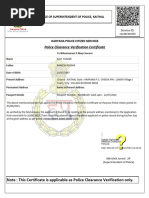 Police Clearance Certificate Sample | PDF