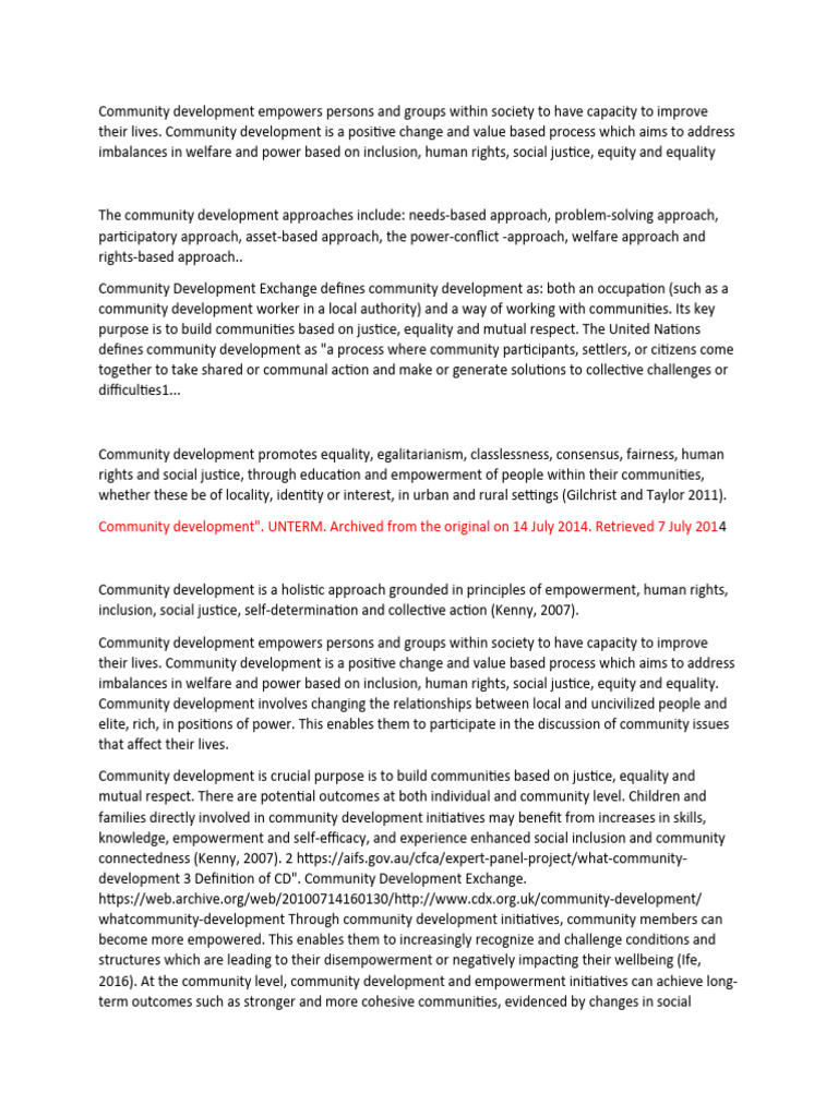 Community Development Approach | PDF
