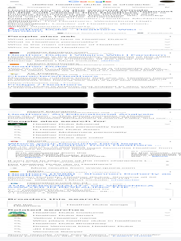 Define Heather Duke as a Character Google Search PDF