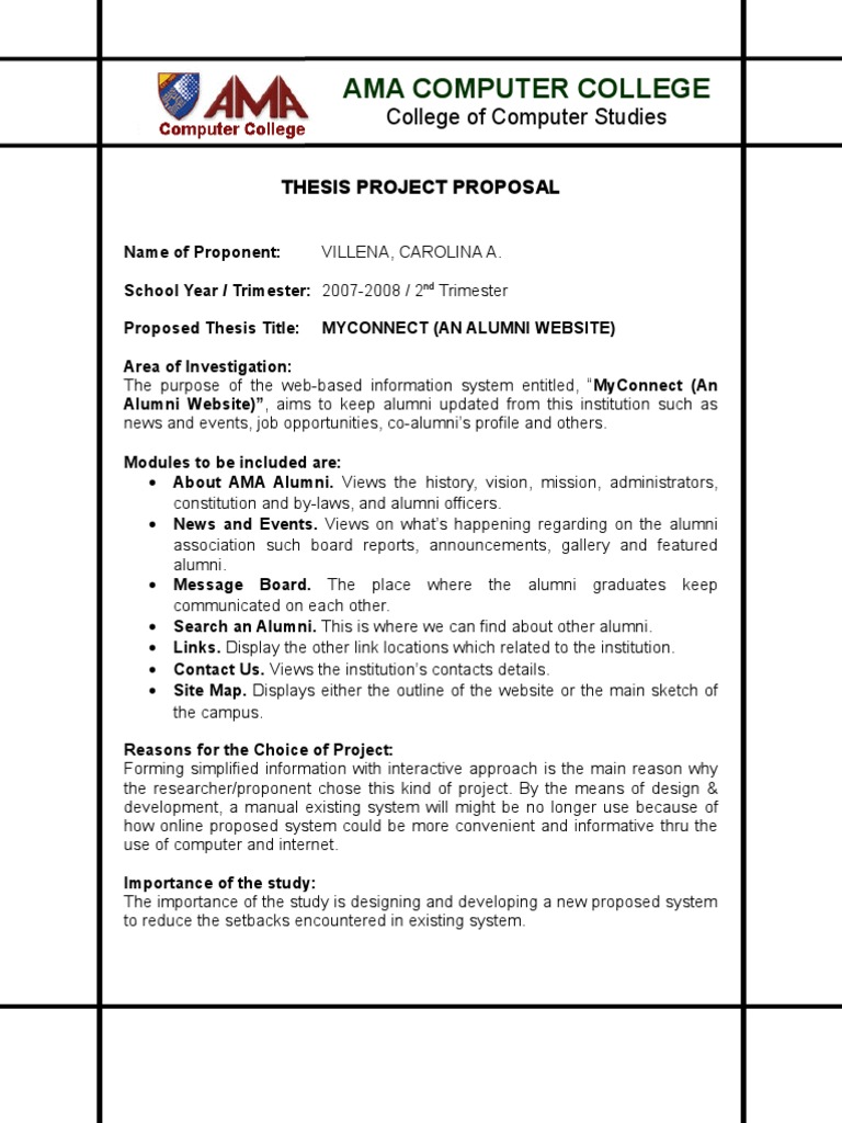 Project Proposal | Computer Programming | Software