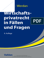 Wirtschaftsprivatrecht in Fällen Und Fragen 8. Auflage (2020)