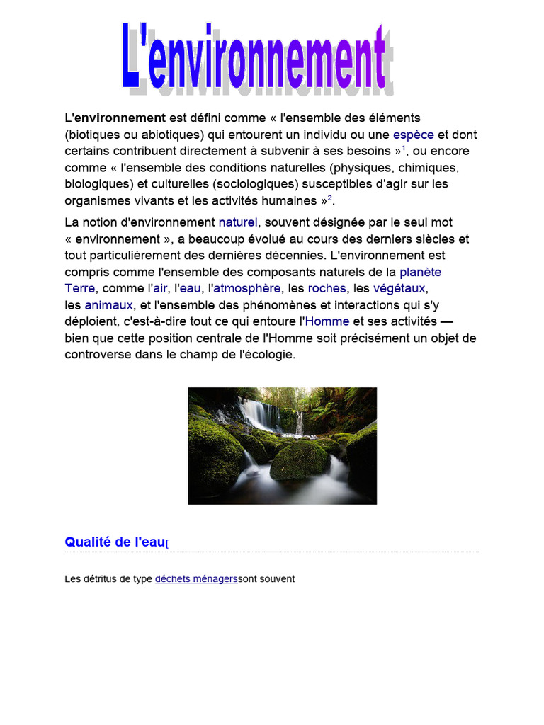 La Nature Et L Environnement Pdf – IMBN