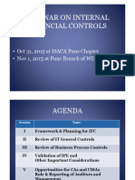 Seminar On Internal Financial Controls: - Oct 31, 2015 at ISACA Pune Chapter - Nov 1, 2015 at Pune Branch of WIRC of ICAI