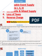 1st Topic - Supply Schedule I, II, II & Levy and Reverse Charge