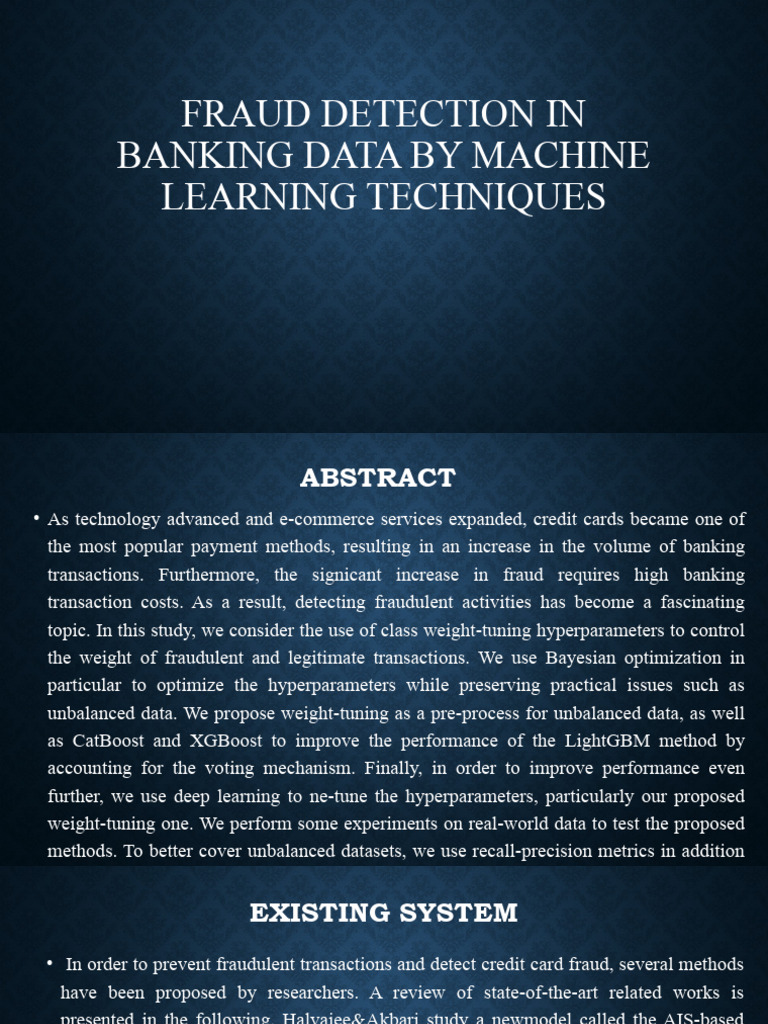 Fraud Detection In Banking Data By Machine Pdf