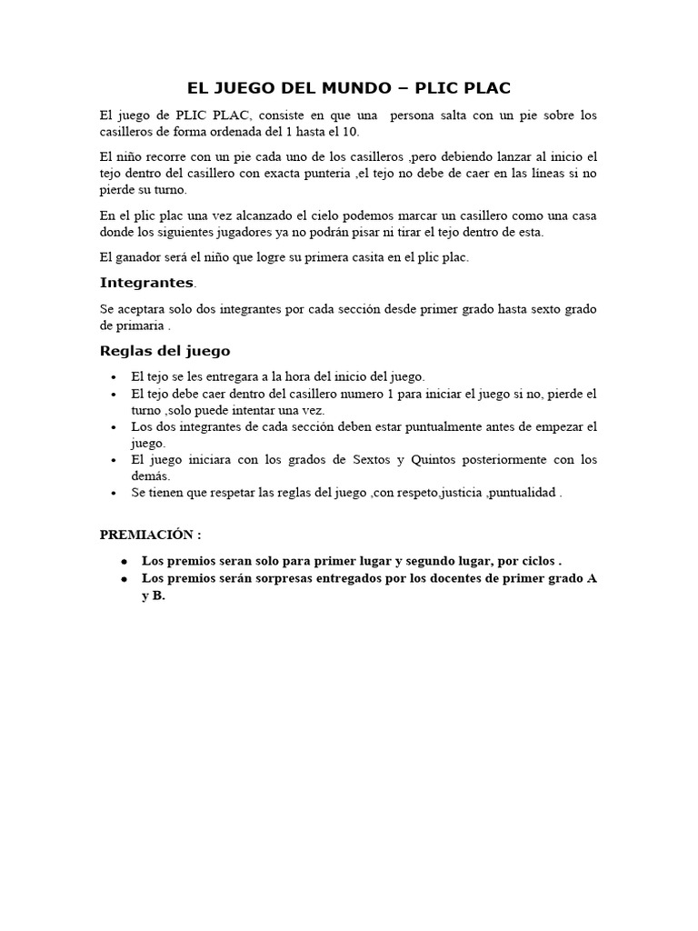 Plic Plac | PDF