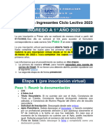 Inscripción Ingresantes Ciclo Lectivo 2023 Feb Marzo