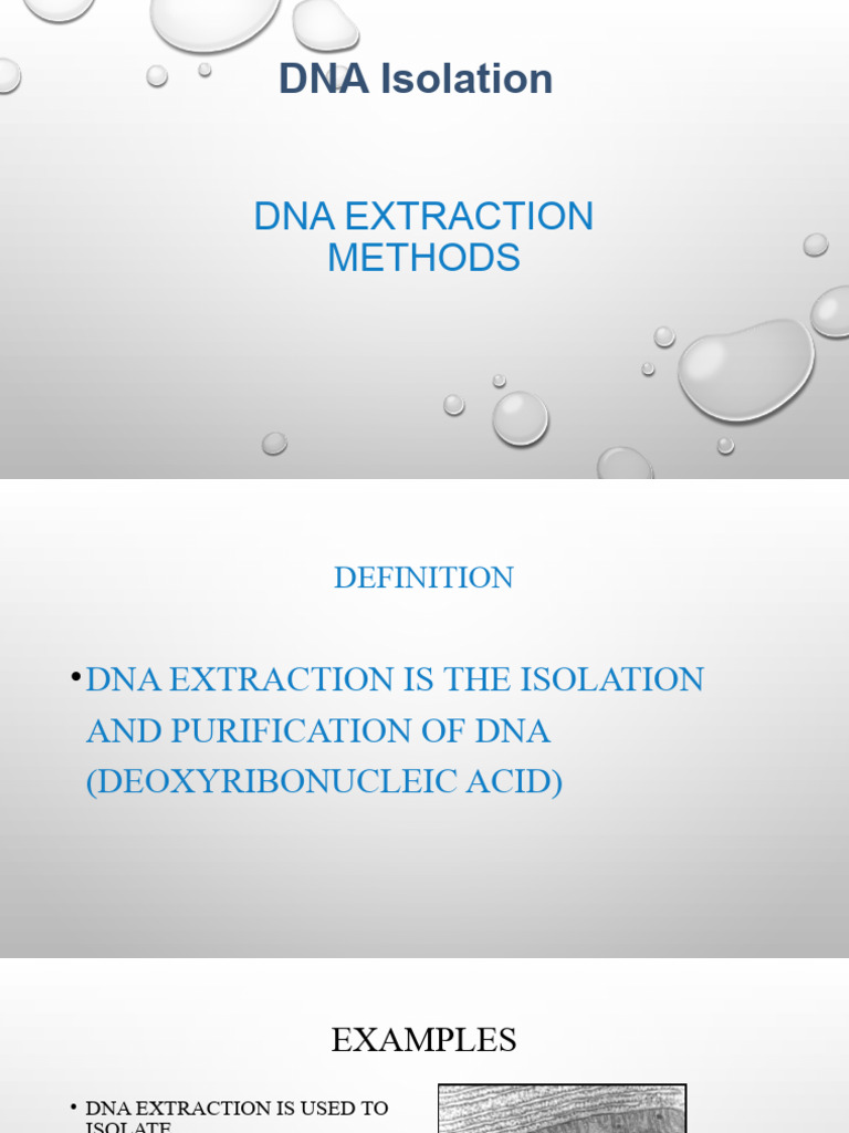 Lecture 1st, Dna Extrcation by Organic Method | PDF | Wellness ...