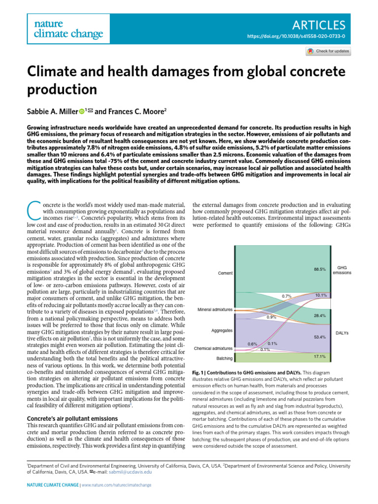 Climate and Health Impacts of Concrete | PDF | Climate Change ...