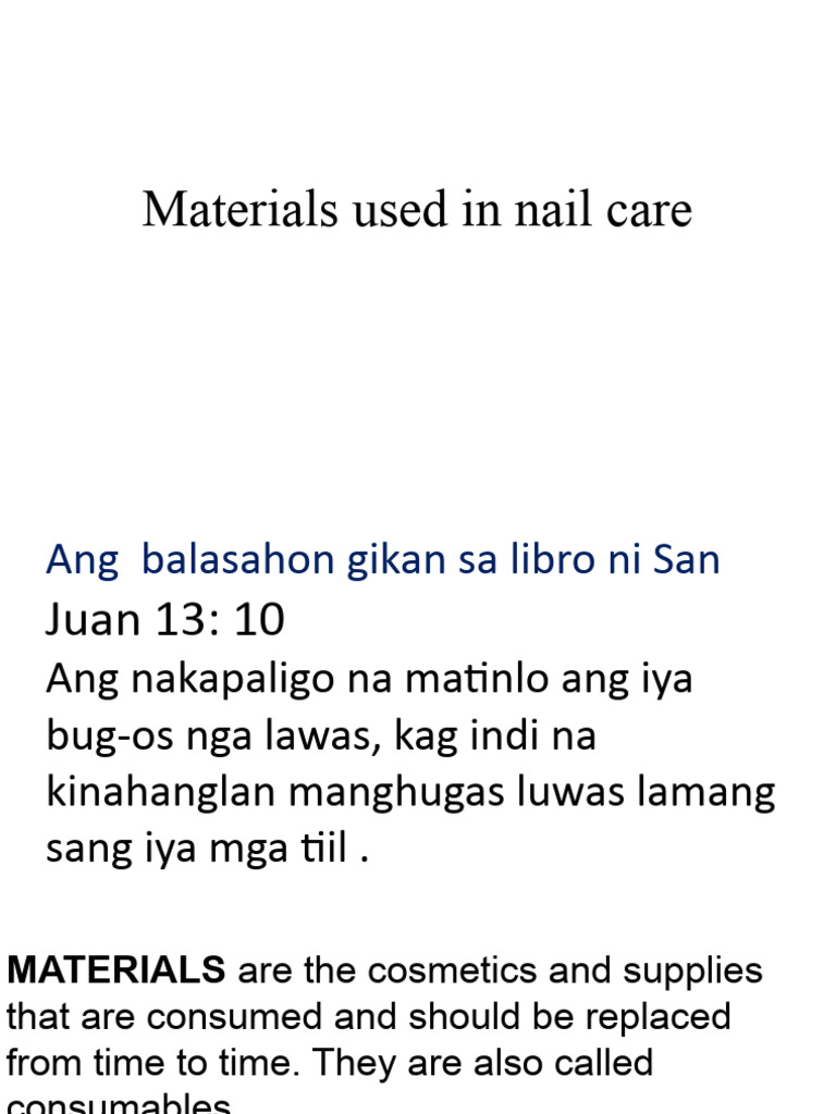 Materials Used in Nail Care PDF