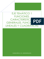 Eje Temático 1 - Funciones - Función Lineal - Cuadrática (2021)