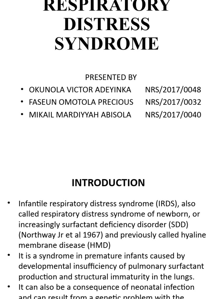 RESPIRATORY Distress New New | PDF | Human Diseases And Disorders ...