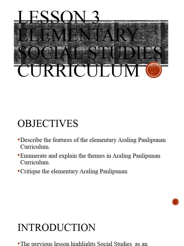 Lesson 3 Elementary Social Studies Curriculum PDF