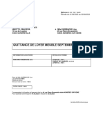 Quittance de Loyer Meuble Septembre 2023: Période Du 01/09/2023 Au 30/09/2023