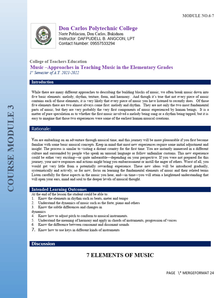 Elements of music pdf