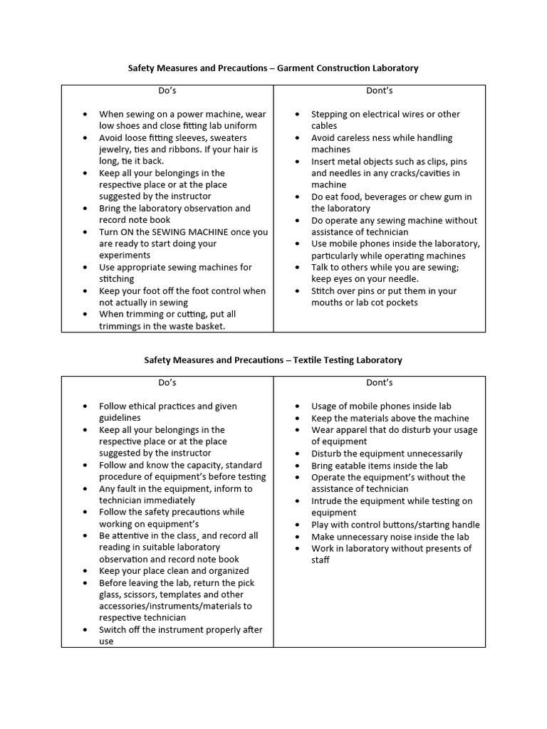 Safety Measures and Precautions PDF