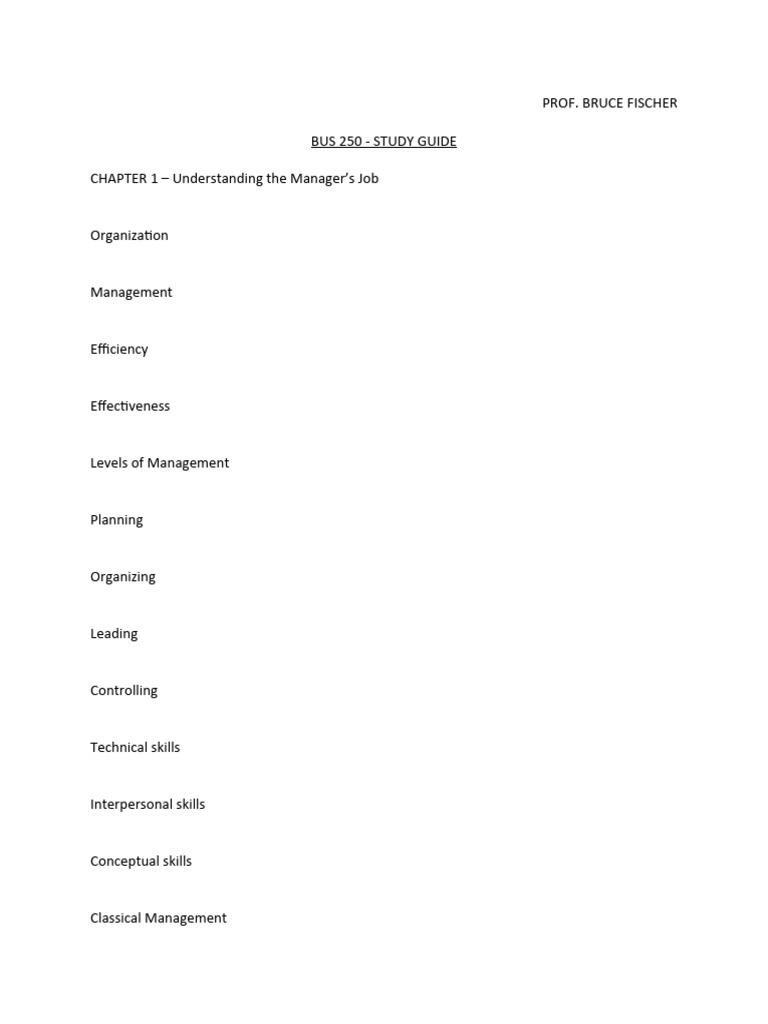 Comprehensive Management Study Guide | PDF | Leadership | Strategic ...