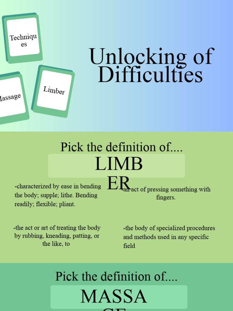 Unlocking of Difficulties Activity | PDF