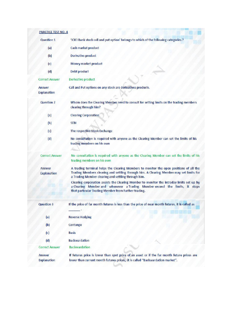 Nism 8 equity derivatives practice test 4 pdf