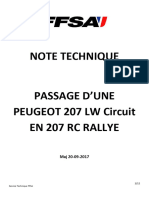 01 - Note Technique Peugeot 207 LW Circuit 2018 - Maj 20.09.17