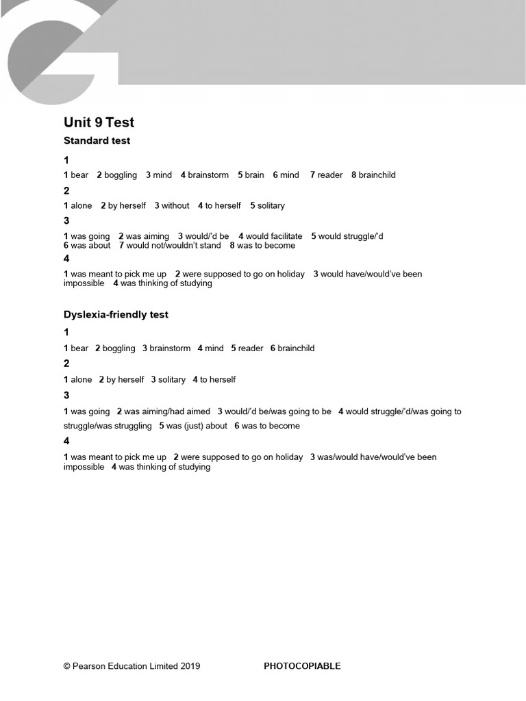 C1 Unit 9 Test Answer Key | PDF