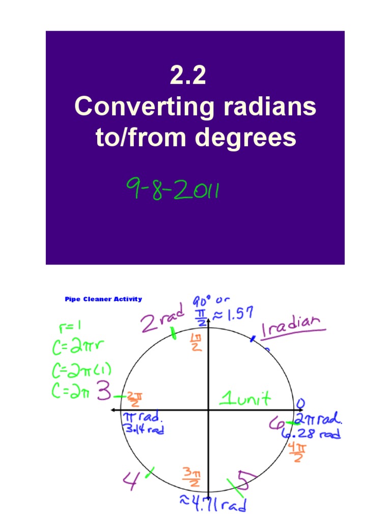 Radians and Degrees Conversion Guide | PDF