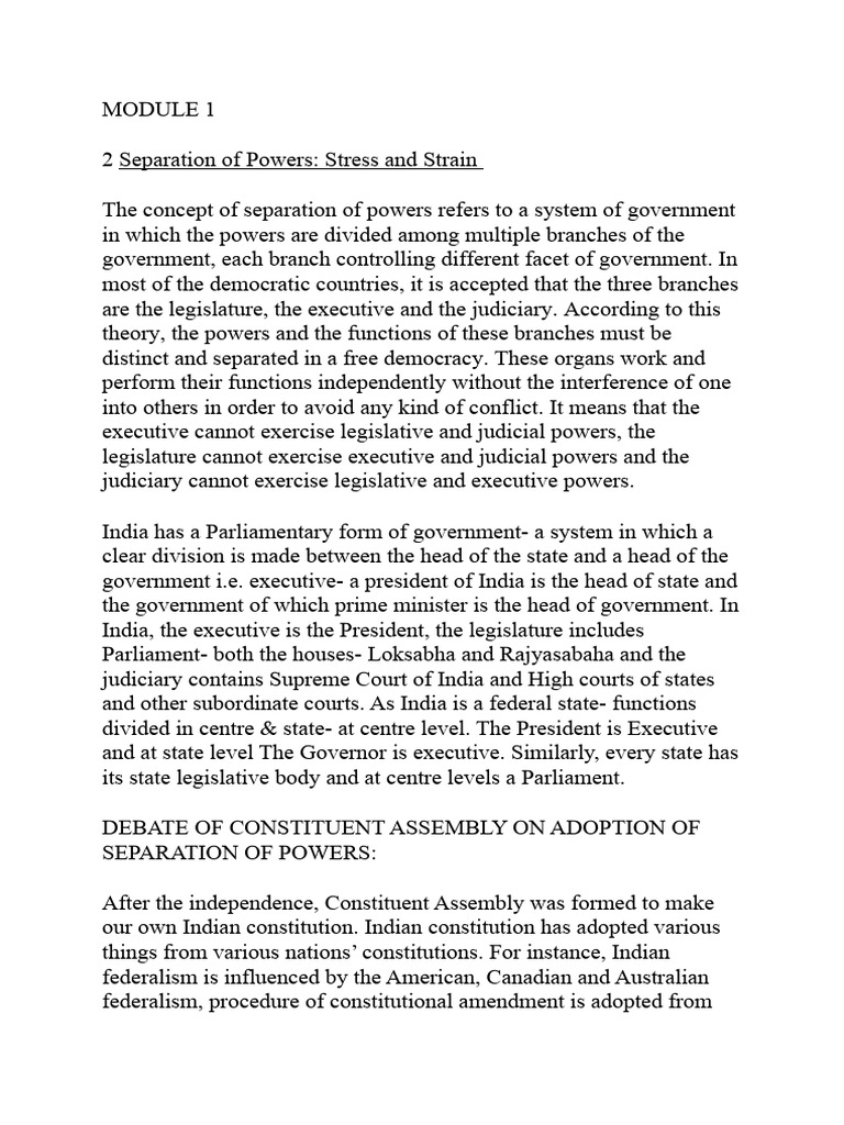 Separation of Powers | PDF