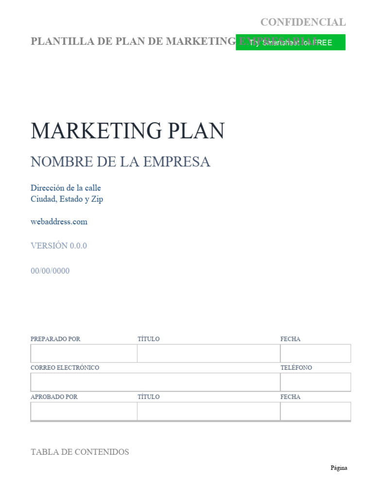 Plantilla de Plan de Marketing Empresarial | PDF | Negocios | Informática