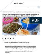 Las Dietas Tradicionales e Indígenas Ayudan A Respetar El Medio Ambiente e Impulsar El Desarrollo Sostenible - Noticias ONU