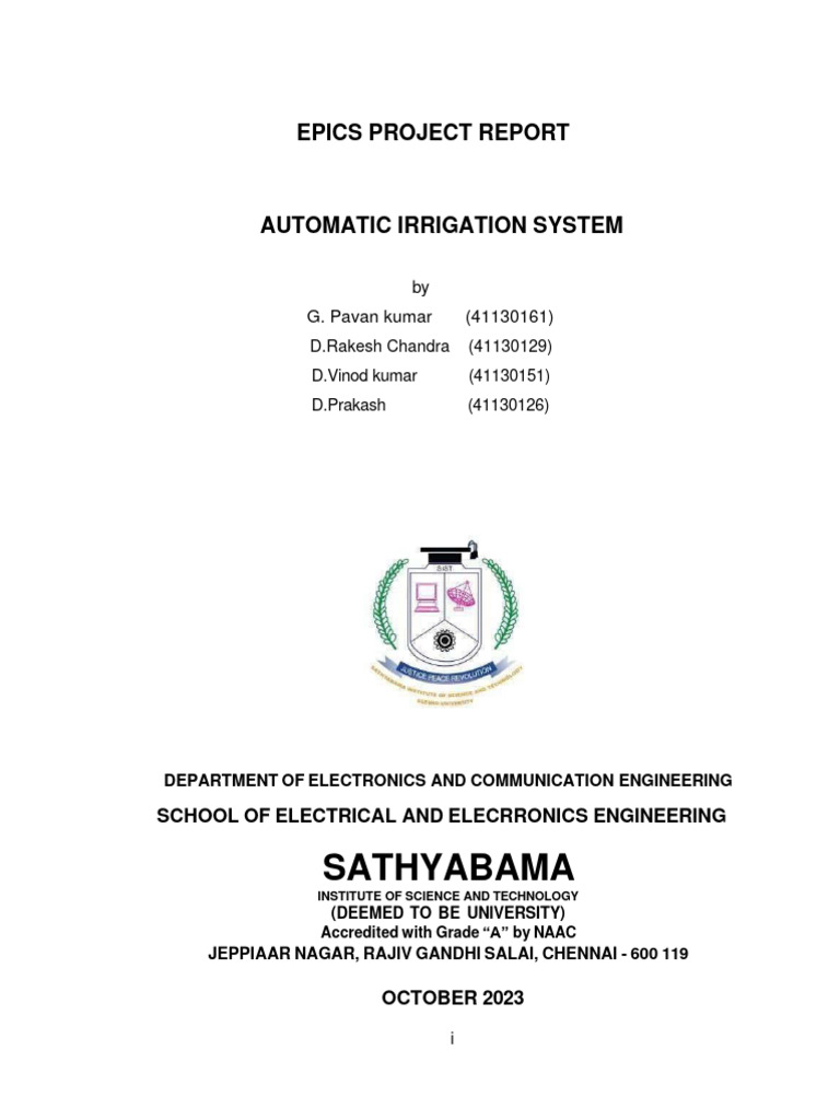 Automatic Irrigation System PDF Relay Of Things
