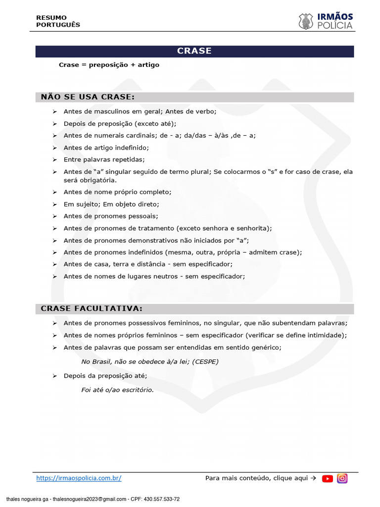 Emprego Do Sinal Indicativo de Crase | PDF | Linguística | Famílias ...