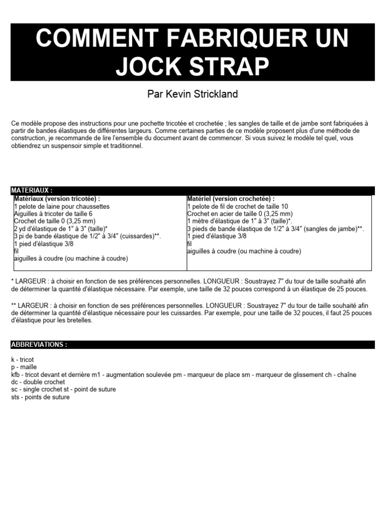 Modèle de jockstrap au crochet | PDF | Tricot | Crochet