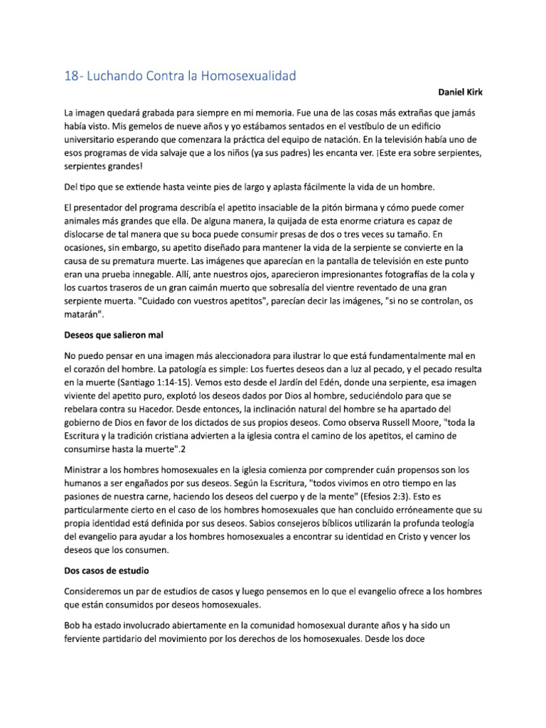 Luchando Contra La Homosexualidad | PDF