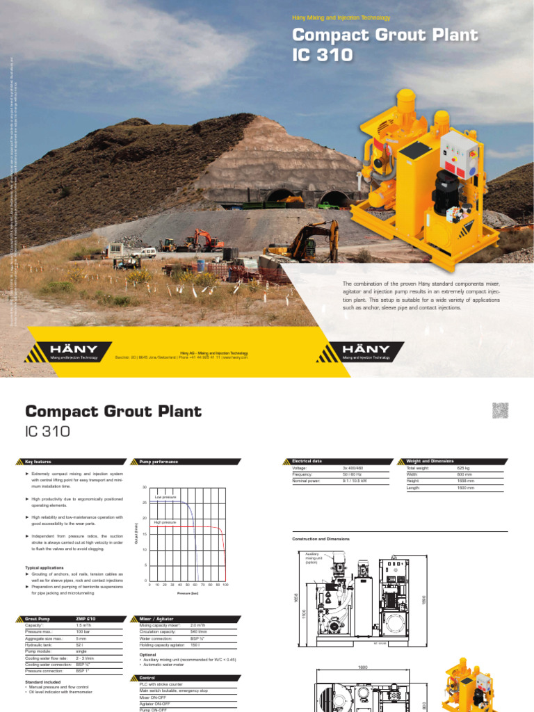 Compact-Grout-Plants-IC-310-data-sheet | PDF