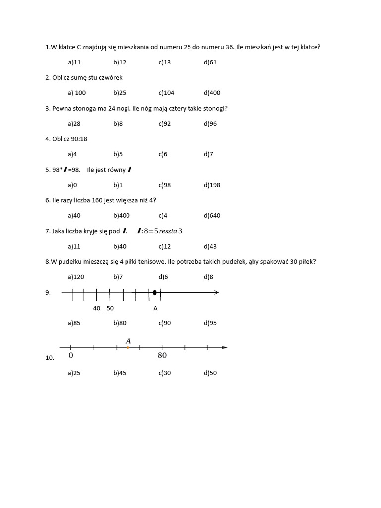 Matematyka Z Plusem Klasa 4 Sprawdziany Pdf Chomikuj Test Dział 1 Matematyka Z Plusem Klasa 4 | PDF