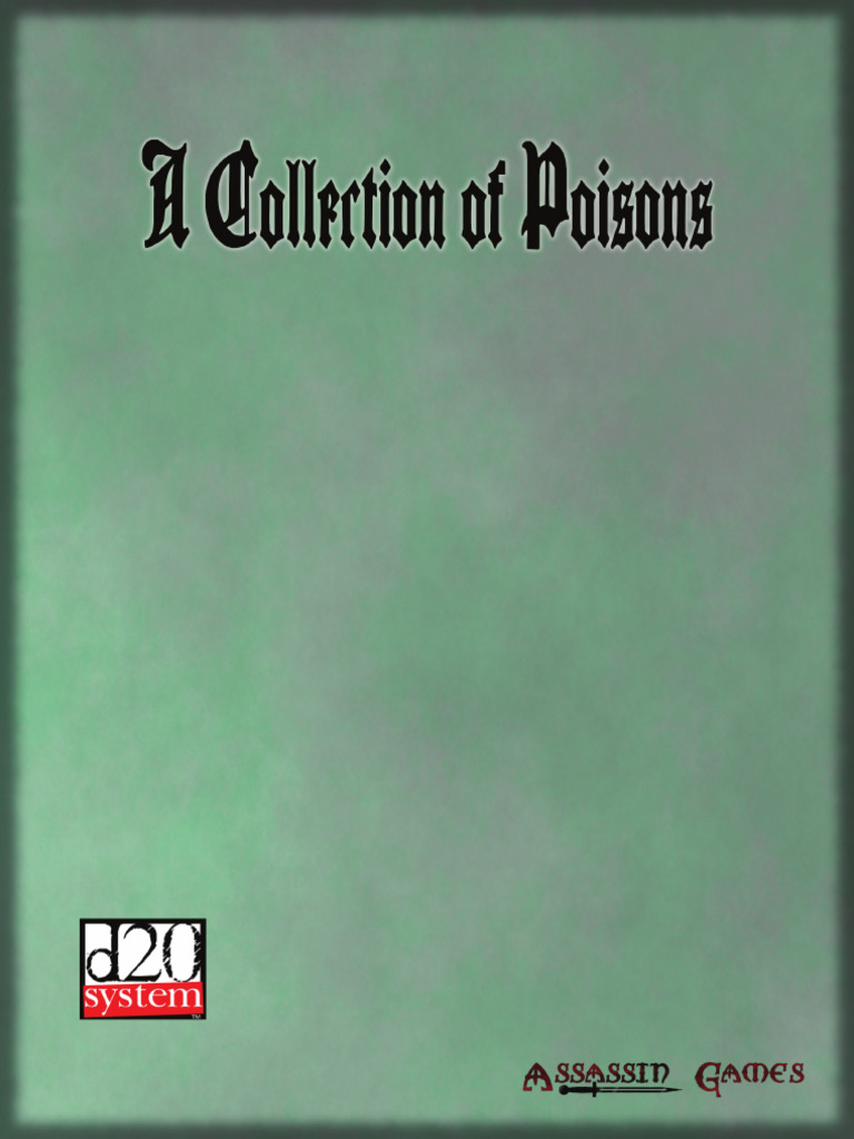 Assassin's RPG Poison Supplement | PDF | License | Derivative Work