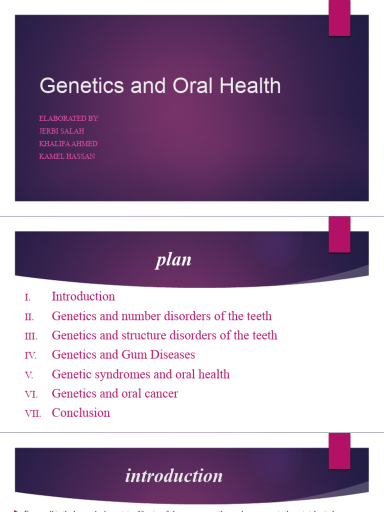Genetics and Oral Health | PDF | Genetic Disorder | Medical Specialties