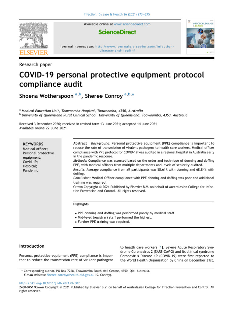 COVID 19 Personal Protective Equipment Protocol Co PDF