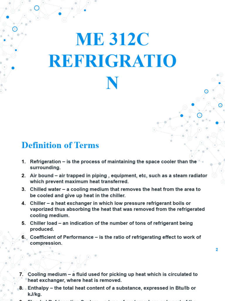 Definition of Terms Refrigeration PDF