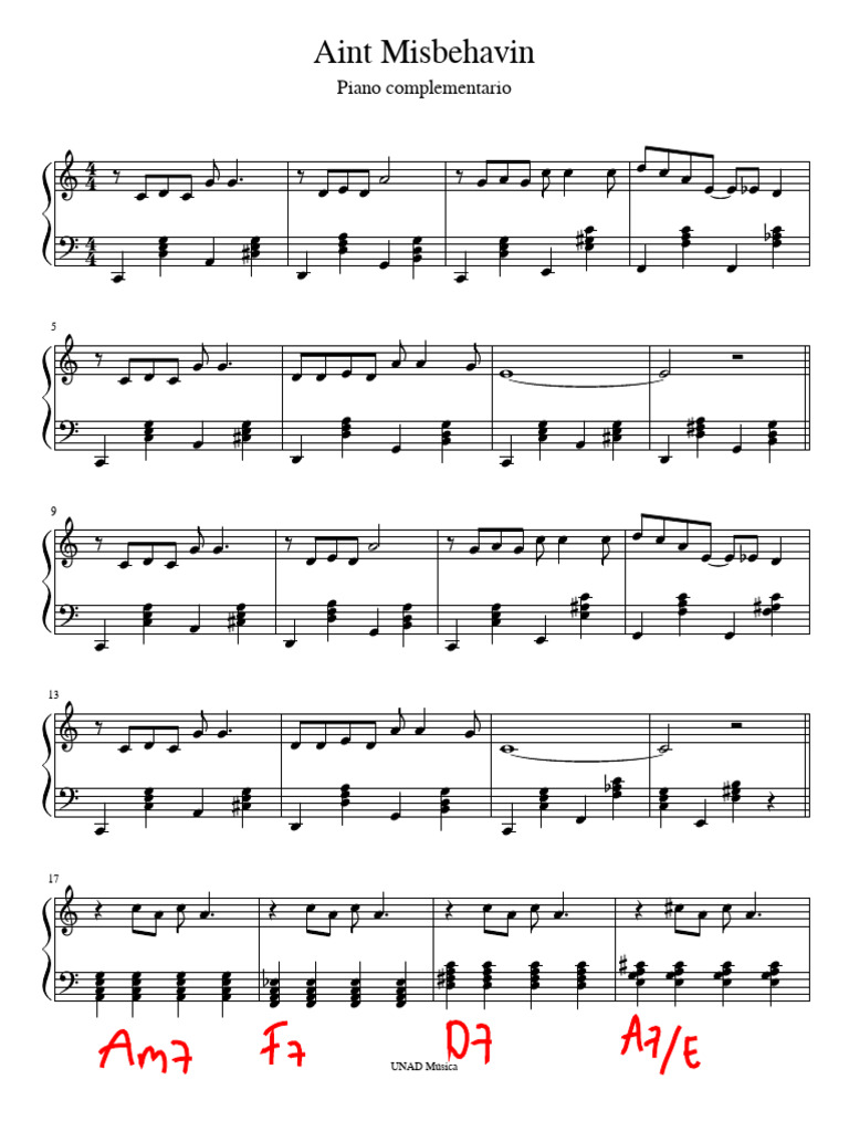 Piano Sheet For Aint Misbehavin Pdf