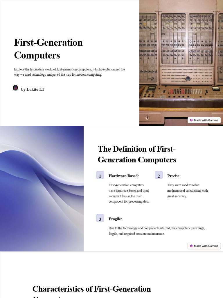 First-Gen Computers: A Deep Dive | PDF | Technology & Engineering