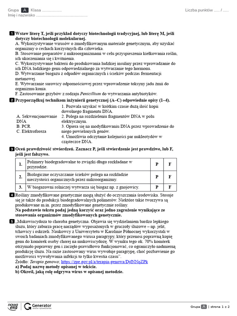 Test Z Ukryta Punktacja PDF