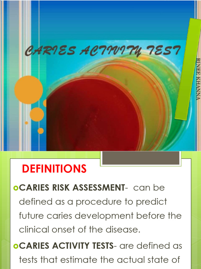 Caries Activity Tests | PDF | Cooking, Food & Wine