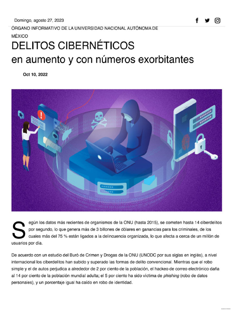 DELITOS CIBERNÉTICOS en aumento y con números exo…(1) | PDF