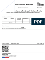 Ampliación de Certificado de Residencia Definitiva en Trámite