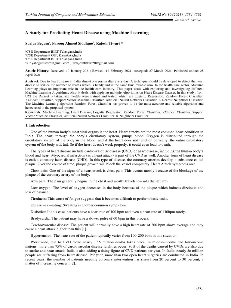 Predicting Heart Disease with ML Techniques | PDF | Machine Learning ...