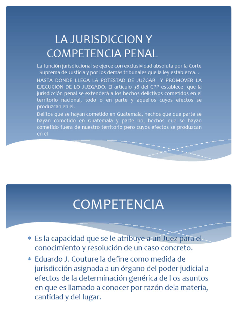 LA JURISDICCION Y COMPETENCIA PENAL | PDF | Judicaturas | Jurisdicción