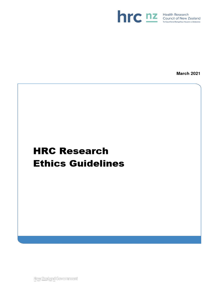 HRC Research Ethics Guidelines - April 2021 - 1 | PDF