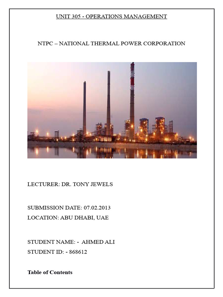Unit 305 Operations Management NTPC Nati | PDF | Operations Management ...